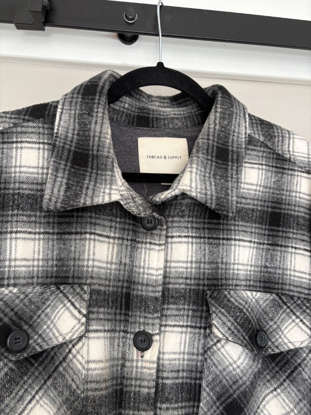 Thread & Supply Soft Gray lined Plaid Flannel - Picture 2 of 11